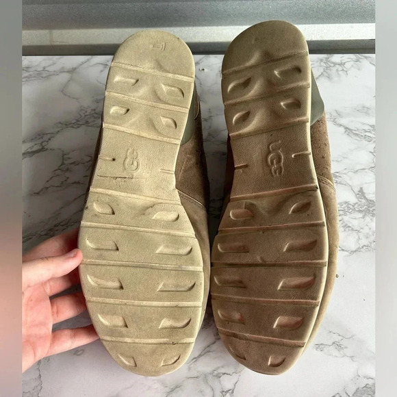 UGG Australia Tye Lace Up Leather Perforated Fashion Sneakers Brown Sz 12 Womens - Picture 8 of 10